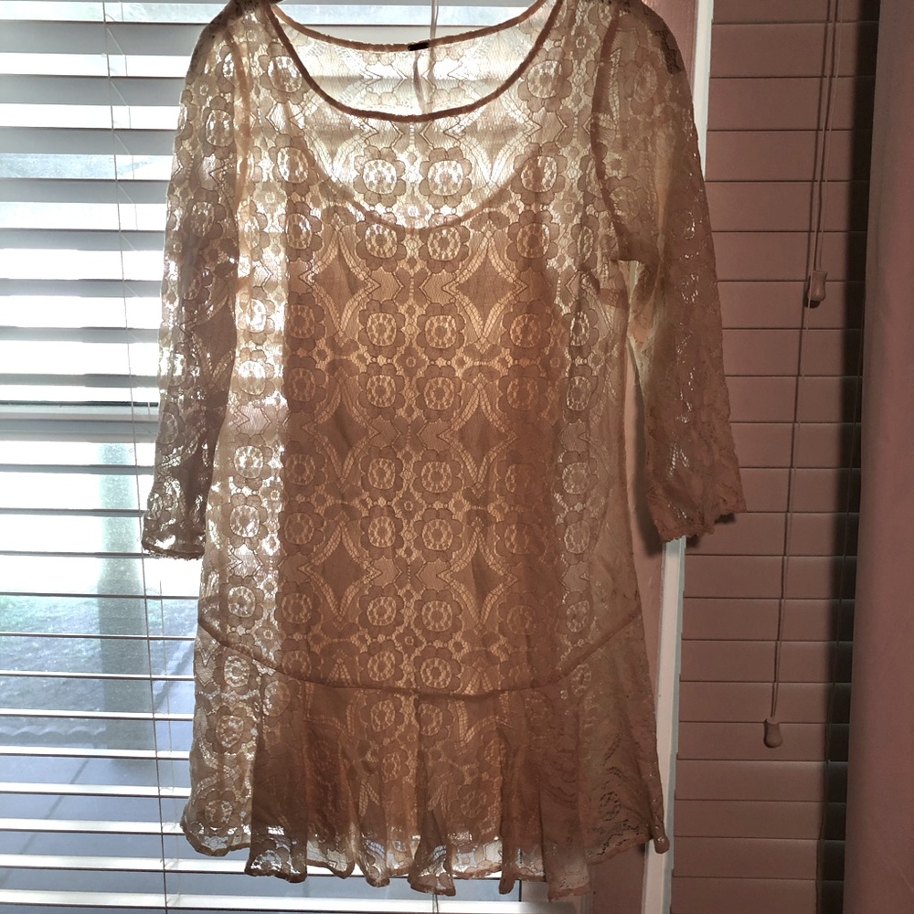Free people lace dress with a slip underneath